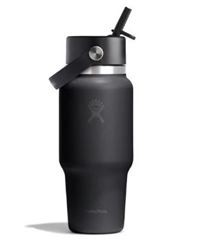 Picture of 24OZ WIDE MOUTH TRAVEL BOTTLE WITH FLEX STRAW CAP BLACK